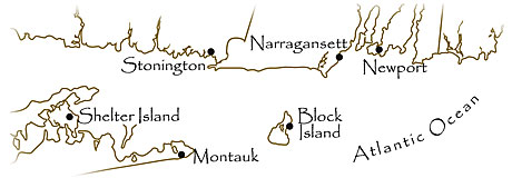 bicycle tours New England, New York bike tour - hand-drawn map
